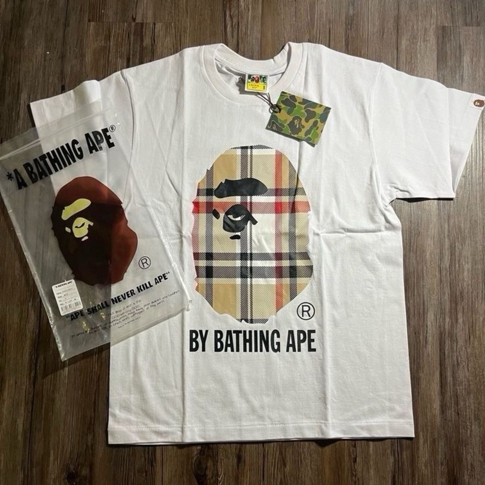 Bape Burberry White Tee